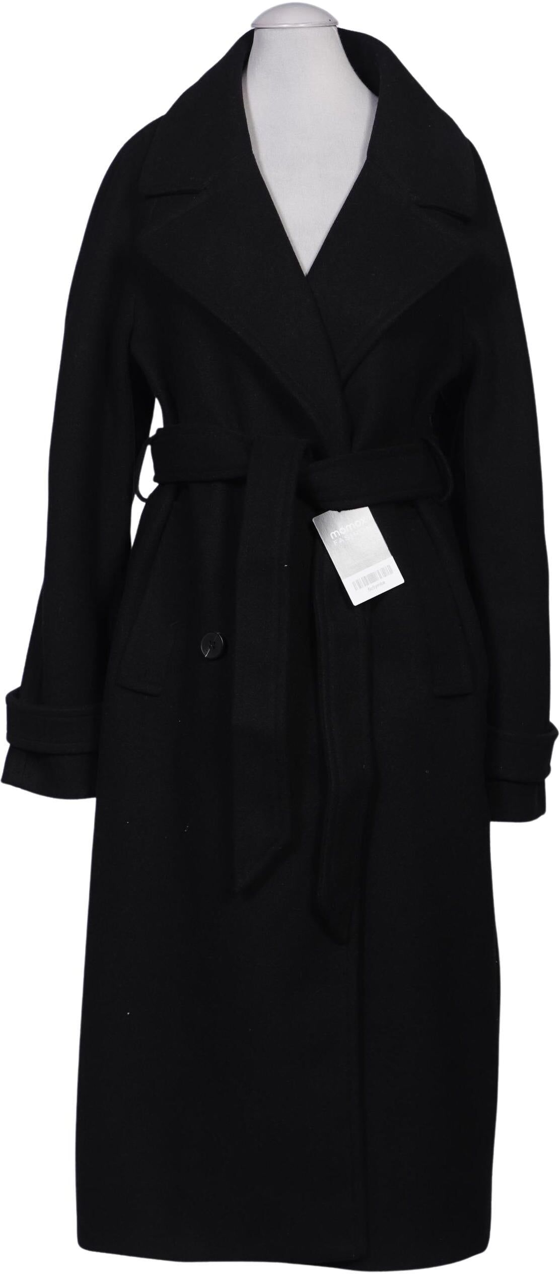 bershka Damen Mantel, Schwarz, Gr. Xxs, Synthetik - Second Hand