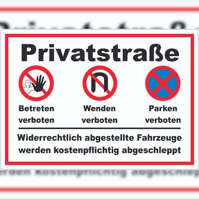 HB-Druck Privatstrasse Aufkleber A4 (210x297mm)