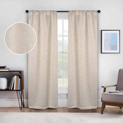 Superior Senna Room Darkening Textured Window Curtain Panels, Set of 2 - Machine Washable Window Coverings