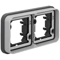 Hager W.1 Modulares System Rahmen 2fach für UP-Montage, waagerecht, grau