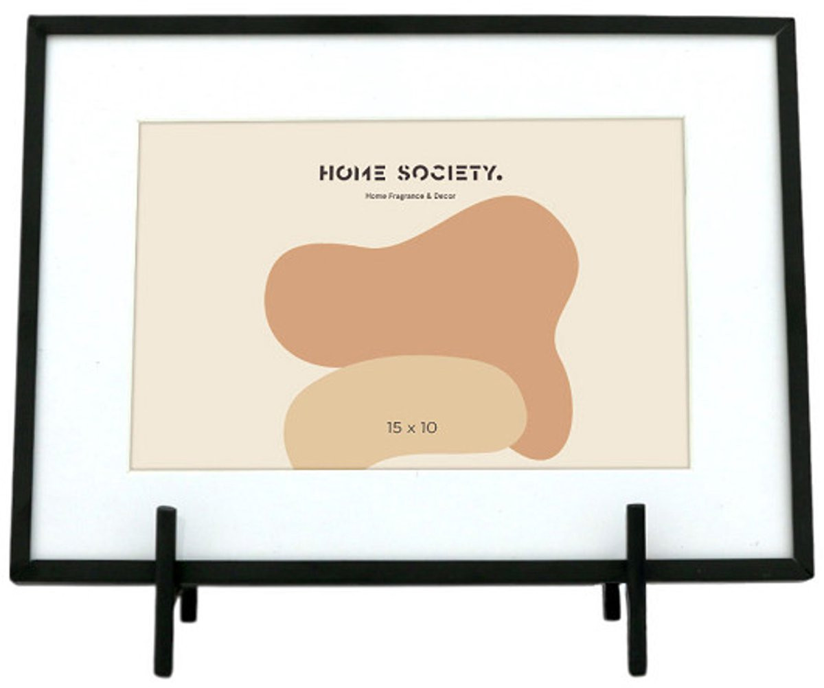 Home Society Nami Fotolijst - Zwart - Metaal & Glas - Fotomaat 10x15cm - Staande Fotolijst