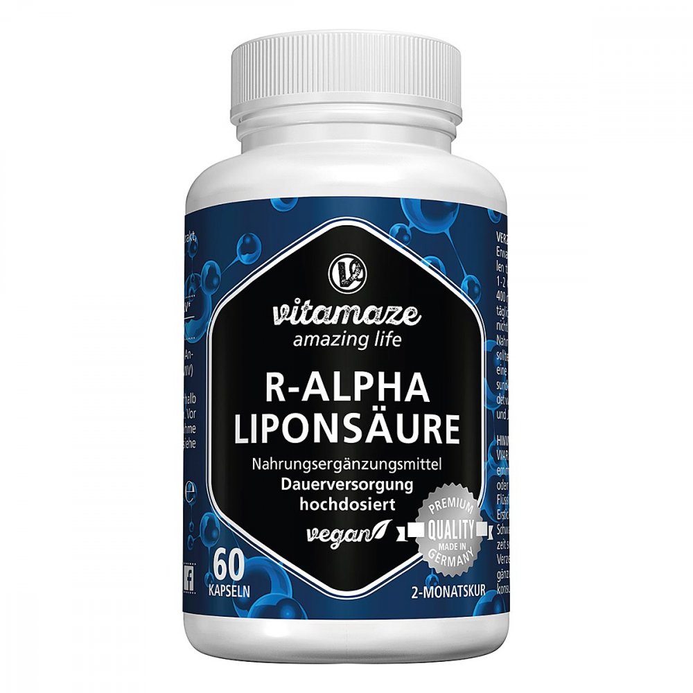 Vitamaze GmbH R-Alpha-Liponsäure 200 mg hochdosiert vegan Kapseln 13947505