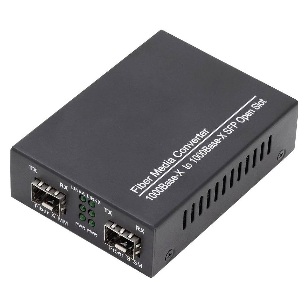 Digitus Gigabit Multimode zu Singlemode Medien Konverter SFP zu SFP 155Mbps 1.25Gbps 850nm 1310nm MM 1310... (DN-82133)