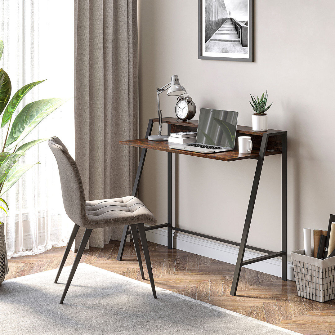 Mercury Shaffer Steel Writing Desk Brown 85cm H x 100cm W x 45cm D