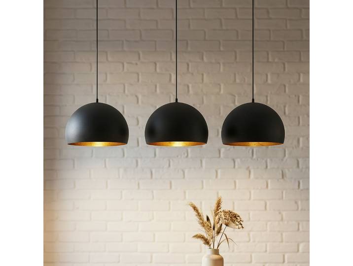 Tarjei Pendelleuchte L120 Black/Gold - Lindby - Wohnzimmer - Modern - Metall - Mehrflammig