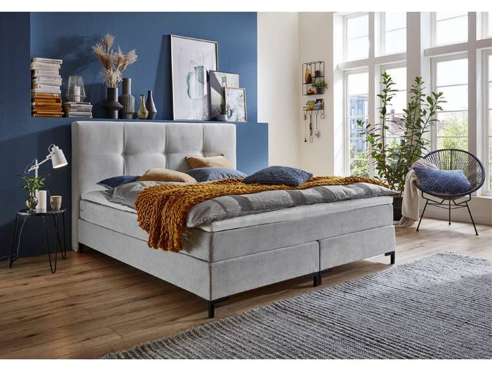 ATLANTIC home collection Boxspringbett Romy, Taschen-Federkernmatratze, inkl. Topper