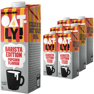 Oatly Haferdrink europäischem Hafer, Barista Edition Popcorn, aufschäumbar, je 1 Liter, 6 Stück