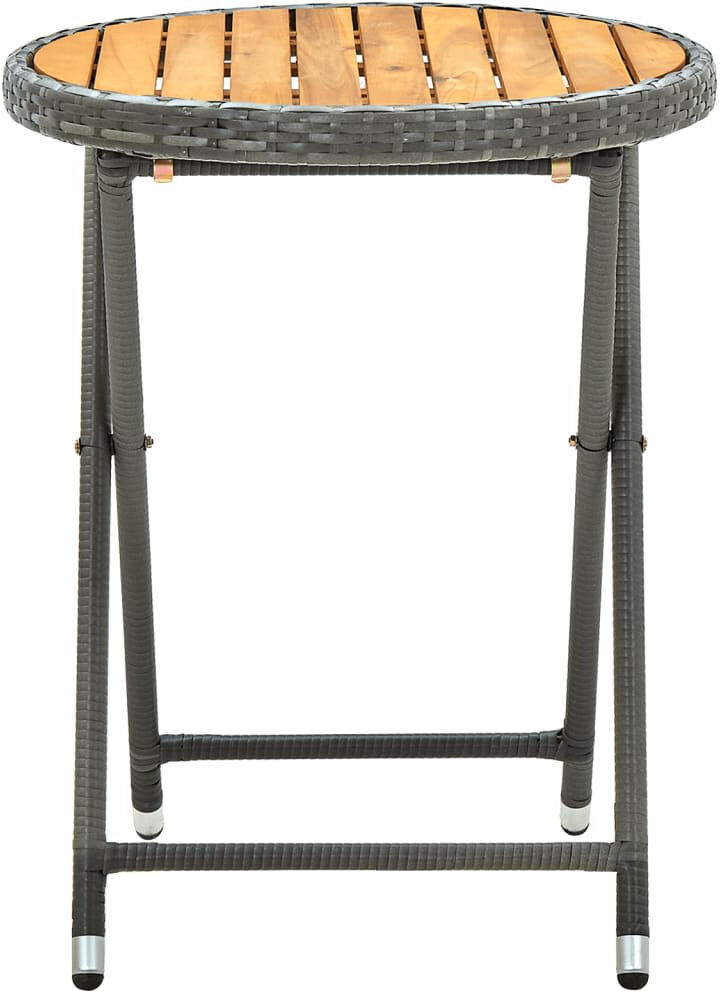 Latitude Run Lahoma Round Solid Wood Outdoor Dining Table - 60 cm W 60 cm D Grey