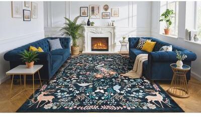 Garvee Machine Washable Animal-Print Area Rug with Rubber Back Non Slip