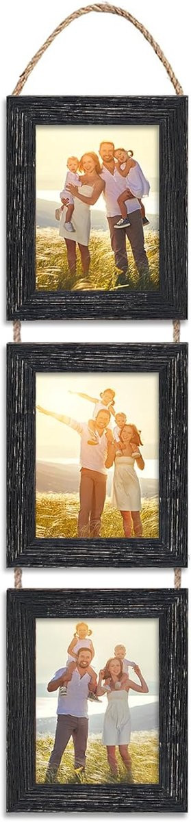 Set van 3 zwarte fotolijsten voor collage wanddecoratie