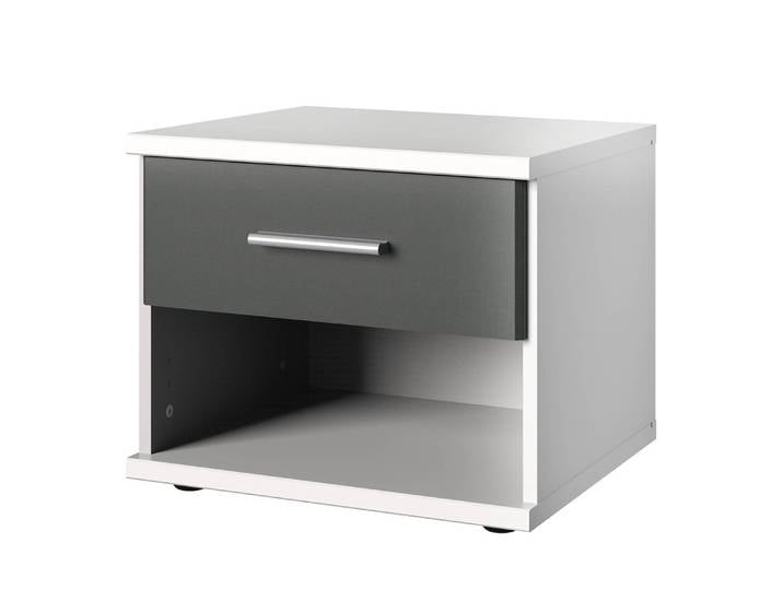 Table de chevet Joker 46 x 38 x 40cm Blanc/Blanc/Graphite