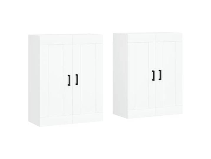XHNIFBN 2er Set Wandschrank Weiß 69,5 x 34 x 90 cm Holzwerkstoff Schaffung von Stauraum im Wohnzimmer und Schlafzimmer, flexibel auch als Sideboard-Aufsatz aufstellbar.