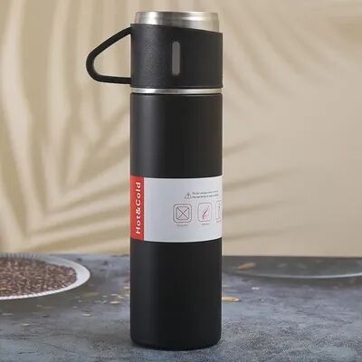 Combo Retail Shop Portable Coffee Mug, Stainless Steel Thermos Bottle, Vacuum Insulated Travel Bottle, Office Business Gift Set black