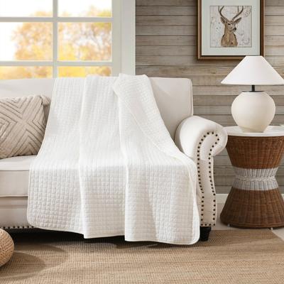 MarCielo Cotton Quilted Throw Decorative Throw Blanket 50 By 60 Inches