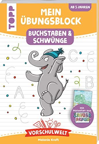 Melanie Kraft - Vorschulwelt - Mein Übungsblock mit Zauberpapier Buchstaben und Schwünge: Spielerisch Buchstaben lernen für Vorschulkinder - Preis vom 09.10.2026 07:28:09 h