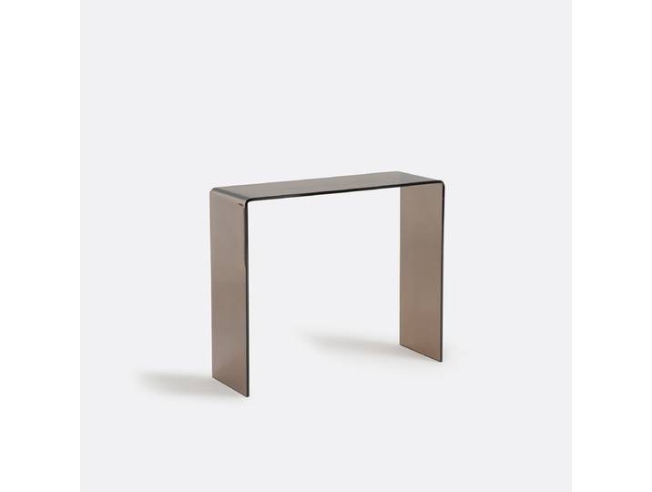 LA REDOUTE Console en verre trempé, JOAN Marron Verre Fumé