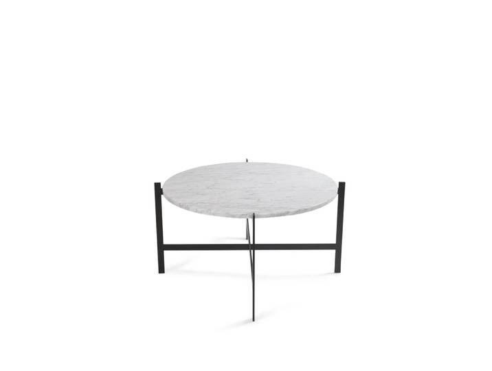 OX Denmarq Deck Couchtisch Marmor Weiß, Schwarzes Gestell