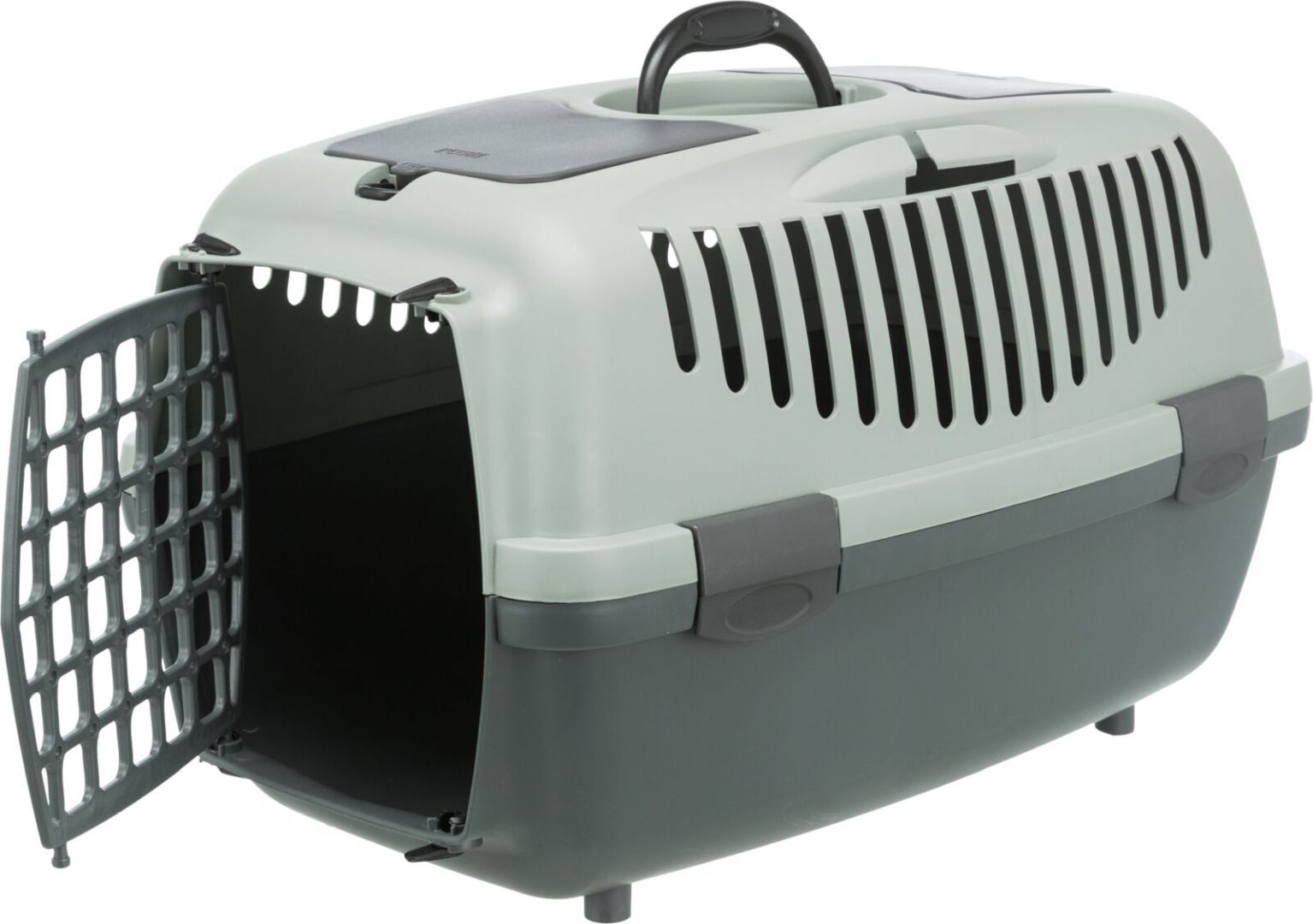 TRIXIE Be Eco Transportbox Capri 3, S: 40 x 38 x 61 cm, anthrazit / grau-grün