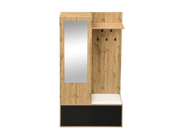 Ensemble entrée - 5 patères - miroir - rangement chaussures - caché - multifonction