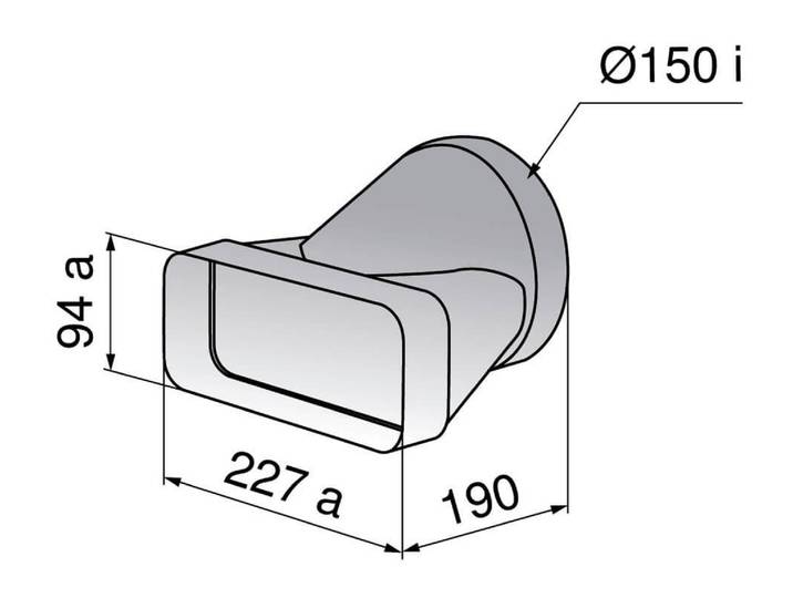 V-ZUG 1012782 Übergangsstück Flachkanal