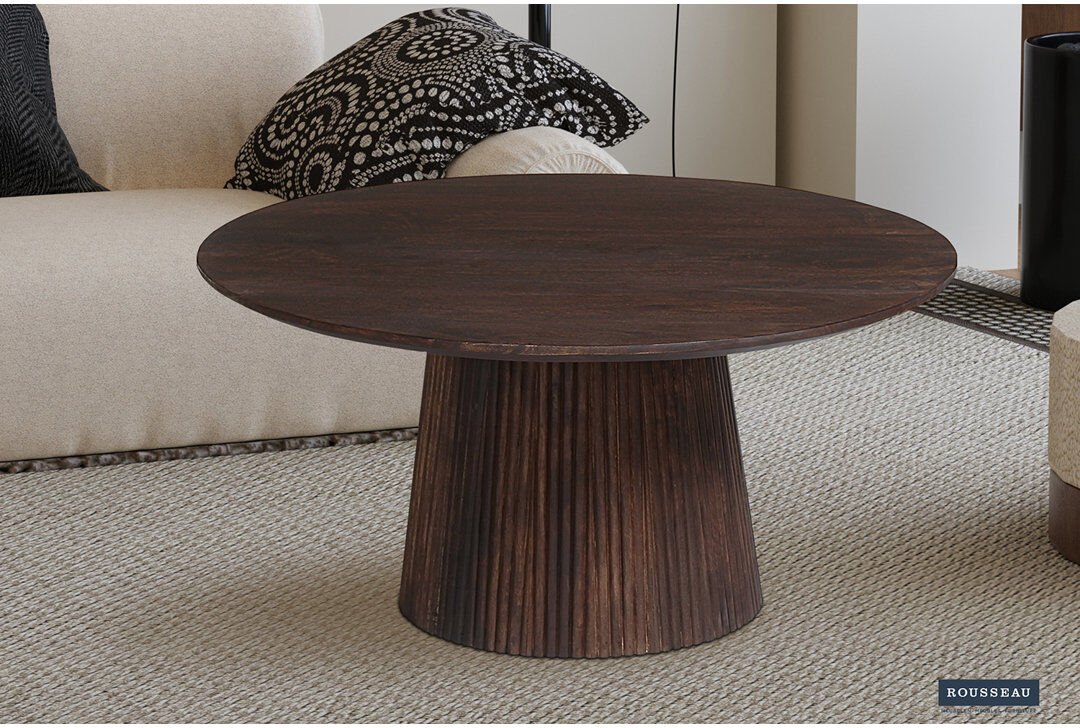 Rousseau Miguel Solid Wood Solid Wood Coffee Table Dark Brown 38 cm x 80 cm x 80 cm