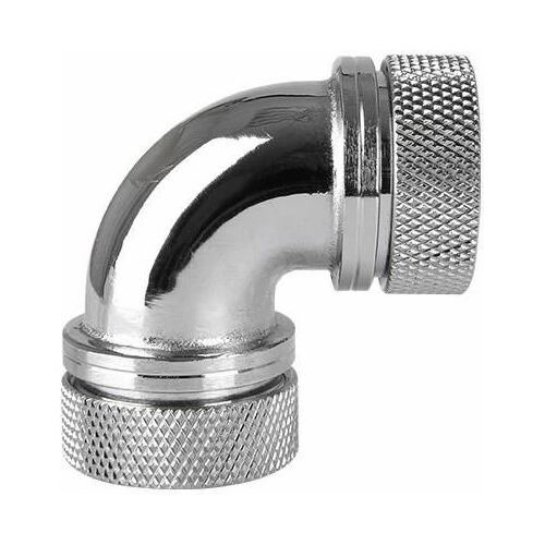 Thermaltake Pacific PETG Tube 90-Degree dual compression 16mm OD - Chrome