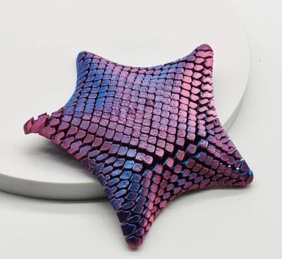 Perfect Picks Market Movable Joints Starfish Desk Toy Printed Ocean Themed Stress Relief Ornament For Home & Office Decor, Kawaii Gift multi
