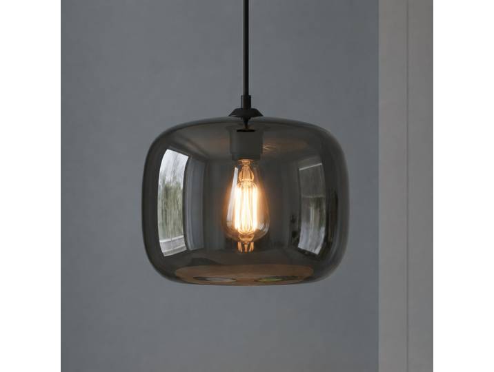 Hanglamp Preston grijs glas Ø 28cm Artdelight - HL PRESTON-28 GR