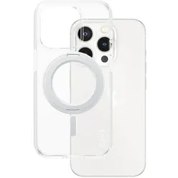 Care Case Feature Silver Kickstand&MagSafe (Apple iPhone 15 Pro), Smartphone Hülle, Transparent, Grau, Silber