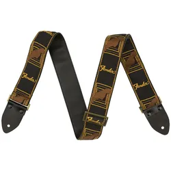 Fender Legacy Monogram Strap Black/Yellow/Brown - Gitarrengurt