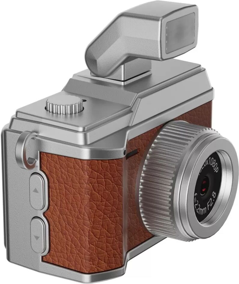 INF Mini Caméra Rétro avec Flash : Vidéo HD 1080P, Style Vintage, Enregistreur Portable Marron