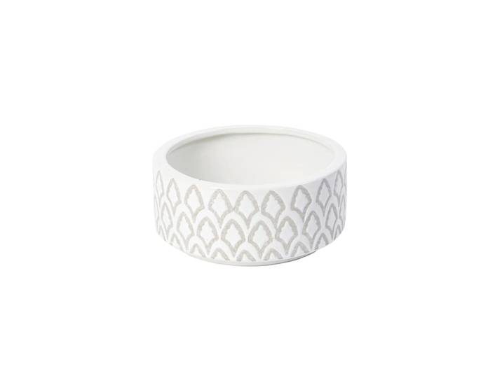 Bol en céramique blanc crème et gris d28