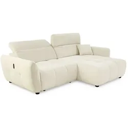 Ecksofa mit Funktion Zoom Stoff Beige Hellbeige