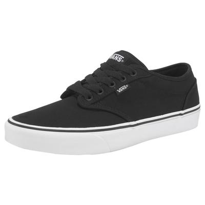 Sneaker VANS "Atwood", Herren, Gr. 42,5, schwarz-weiß (schwarz, weiß), Textil, Schuhe Skaterschuh Canvassneaker Sneaker low, angelehnt an das Design vom Authentic