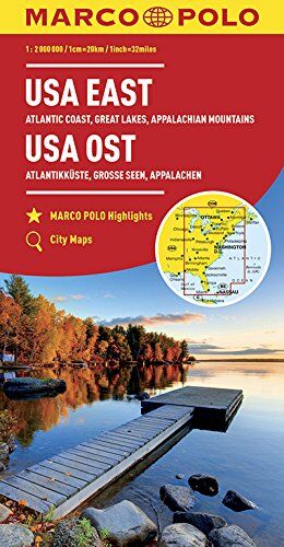 Collectif - MARCO POLO Kontinentalkarte USA Ost 1:2 000 000: Große Seen, Appalachen, Atlantikküste, Florida (MARCO POLO Kontinental /Länderkarten) - Preis vom 09.10.2026 07:28:09 h