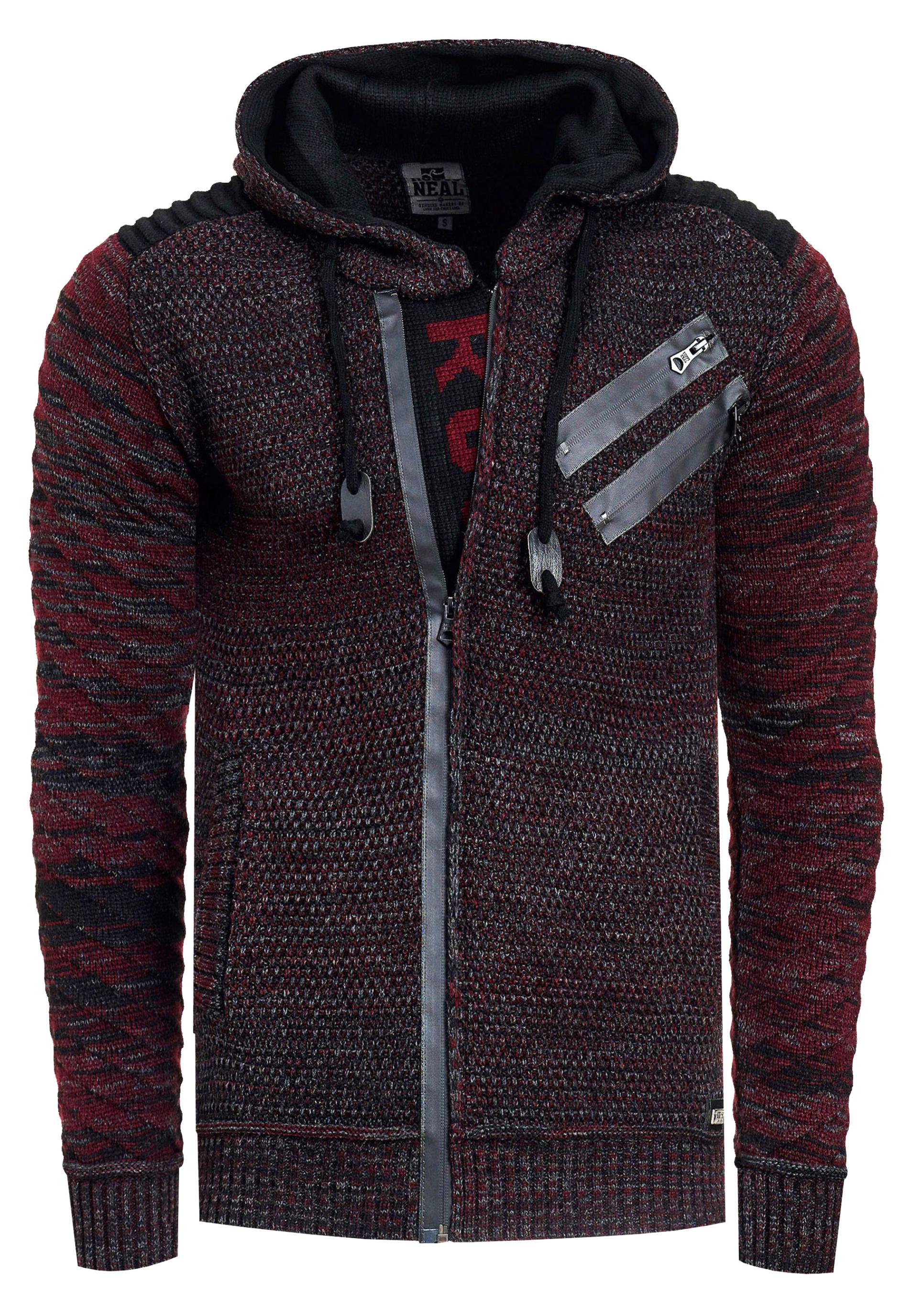 Full Zip Grobstrick Kapuzen-Strick-Jacke