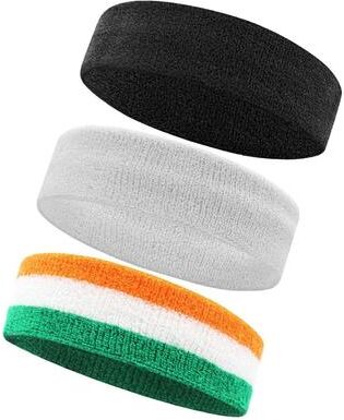 Inspired Finds AOLIKES Cotton Sports Sweatband Headband 3 Pack Moisture Wicking Athletic Headbands black white multi