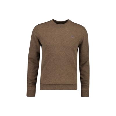 Sweater GANT "Strickpullover SUPERFINE LAMBSWOOL C-NECK", Herren, Gr. L, braun, Sweatshirts Sweater