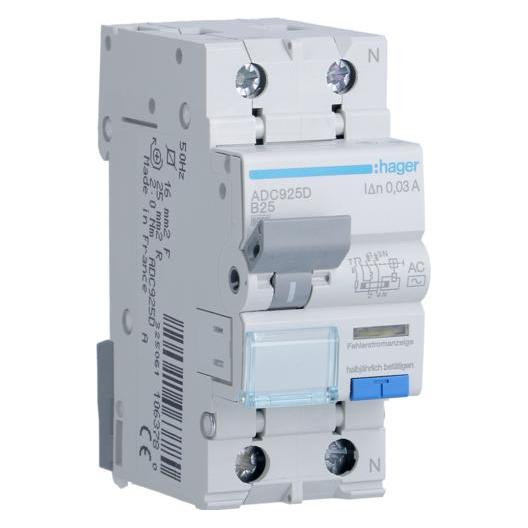 Hager RCD 2P 25A B 0,03A Typ AC (ADC925D) (ADC925D)