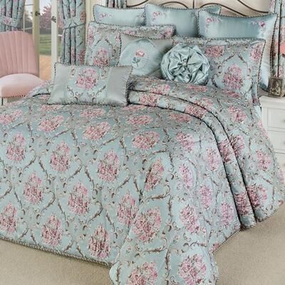 Touch of Class Chateau Grande Bedspread Set Aqua, King, Aqua
