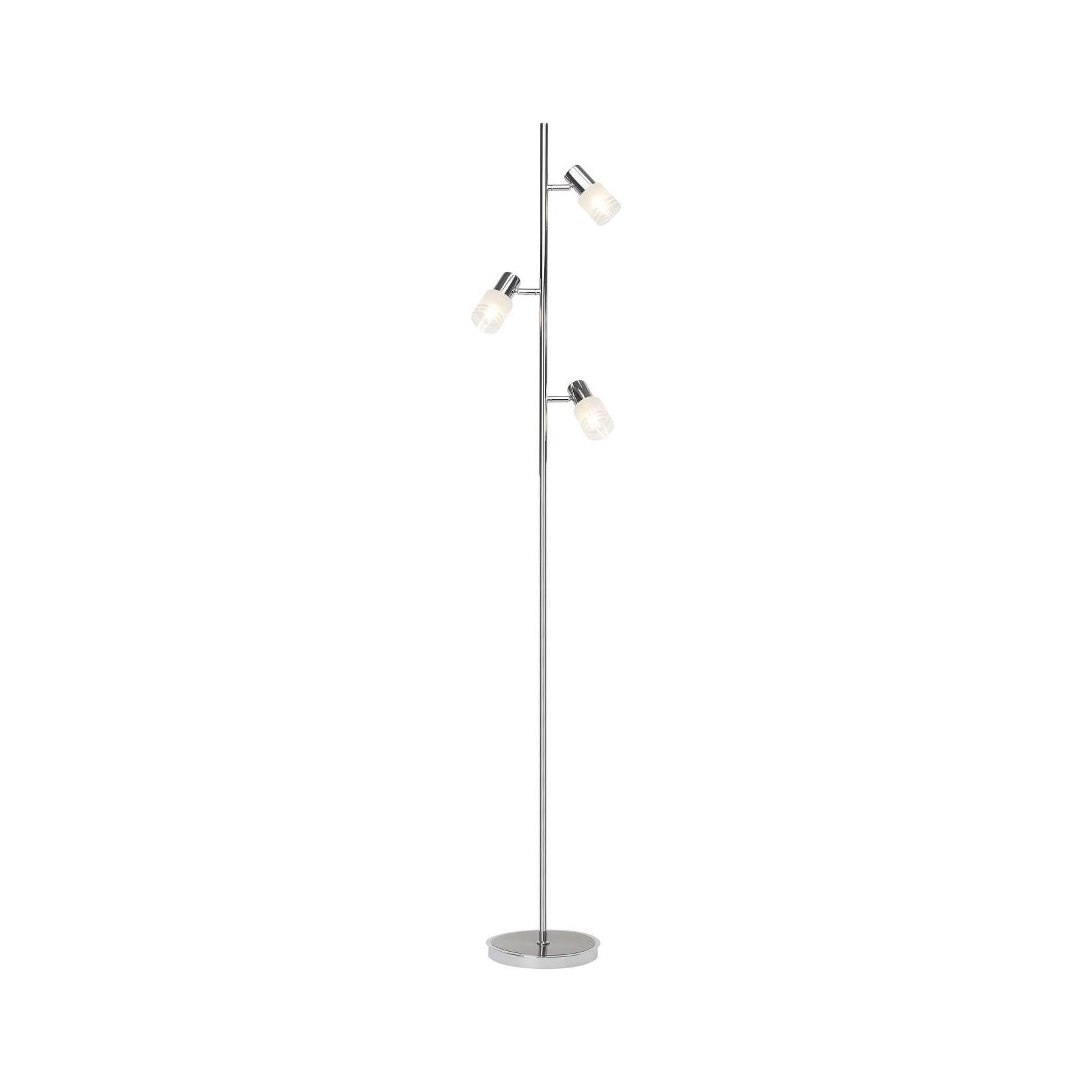 BRILLIANT Lampe Lea LED Standleuchte 3flg eisen/chrom 3x LED-D45 , E14 , 4W LED-Tropfenlampe inklusive , (450lm , 2700K) Mit Fußschalter