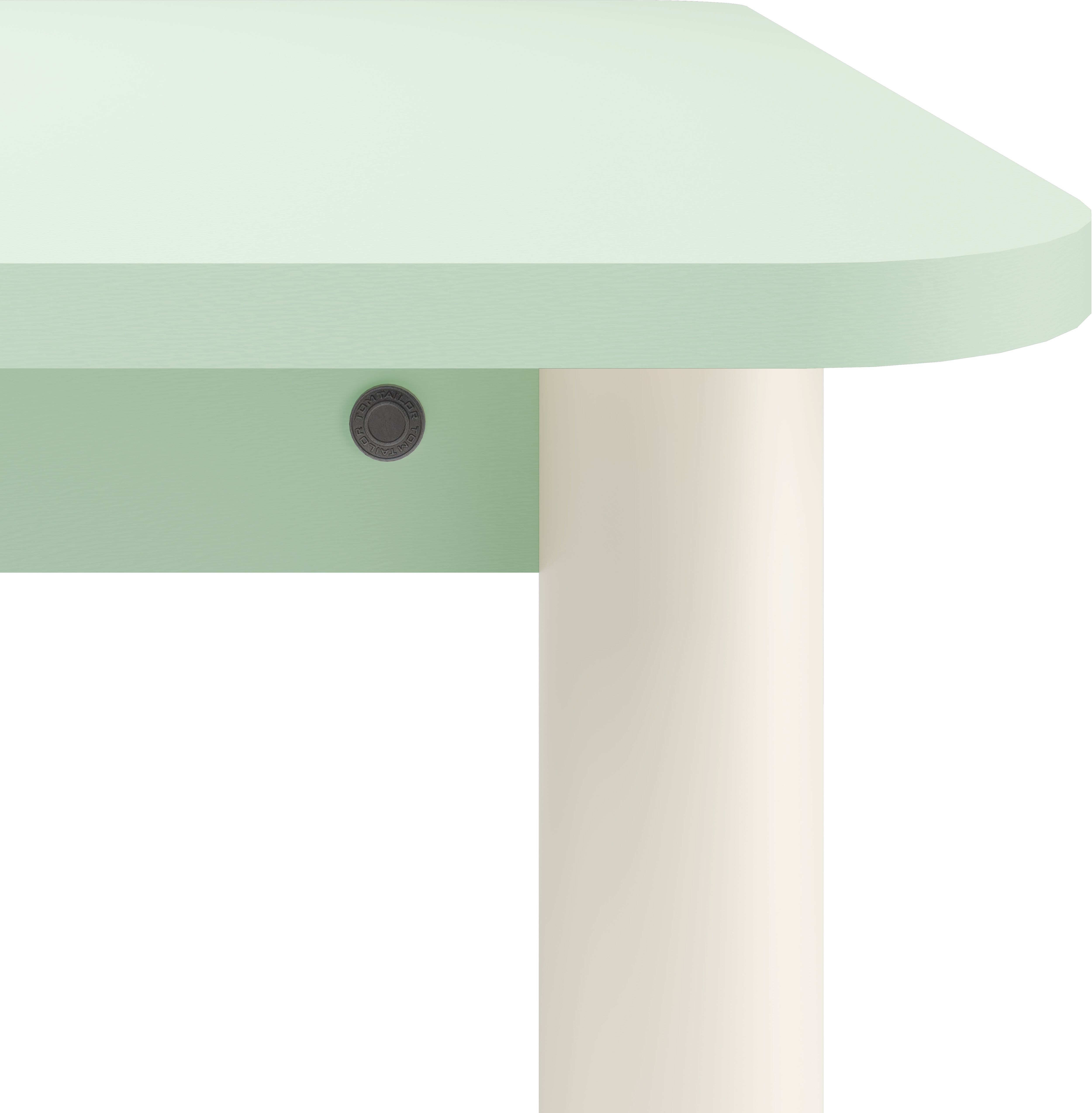 Esstisch TOM TAILOR HOME "COLOR TABLE", weiss (fresh sage 08, off, weiß 02, fresh sage 08), B:180cm H:76cm T:100cm, Tische, Esstisch, Esstisch, 4-Fuss, 3 Grössen, 3 Dekorfarben, 4 Fussfarben, ABS-Kante fresh sage 08, off, weiß 02, fresh sage 08 B/H/T: 180