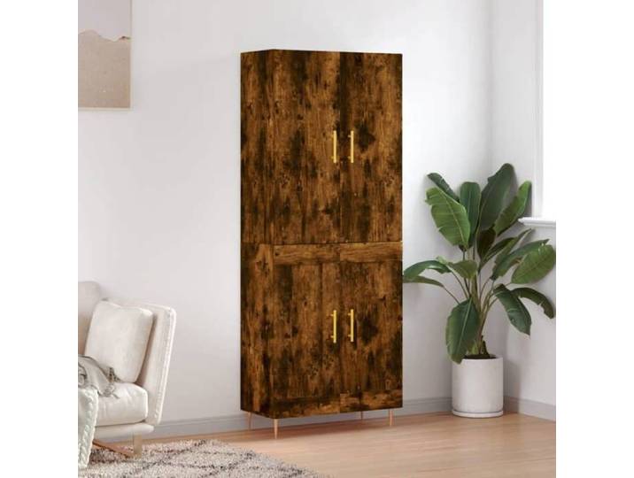 Buffet haut Chêne fumé 69 5x34x180 cm Bois d'ingénierie 3195784