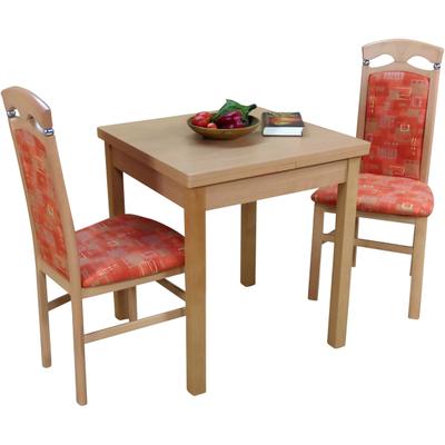 Essgruppe "3tlg. Tischgruppe", bunt (buche, nachbildung, bunt, buche, nachbildung), B:44cm H:94cm T:46cm, 100% Baumwolle, HOFMANN LIVING AND MORE, Sitzmöbel-Sets, Essgruppe, Stühle montiert