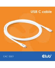Club 3D Lifestyle USB-C Kabel PD 240W 20Gbps 2m weiß St/St retail Digital/Daten 2 m (CAC-3001)