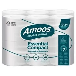 Amoos Kompakt-Toilettenpapier für den Haushalt. Packung mit 12 Rollen