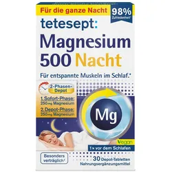 tetesept Magnesium 500 Nacht | 2-Phasen-Depot | 30 Tabletten 30 St
