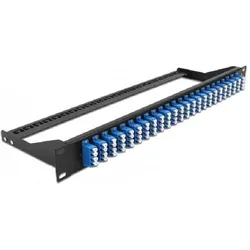 Delock 19? LWL Patchpanel 24 Port LC Quad blau, Server Zubehör, Blau, Schwarz