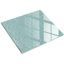 GLASPLATTE 60x52 cm Blattmuster