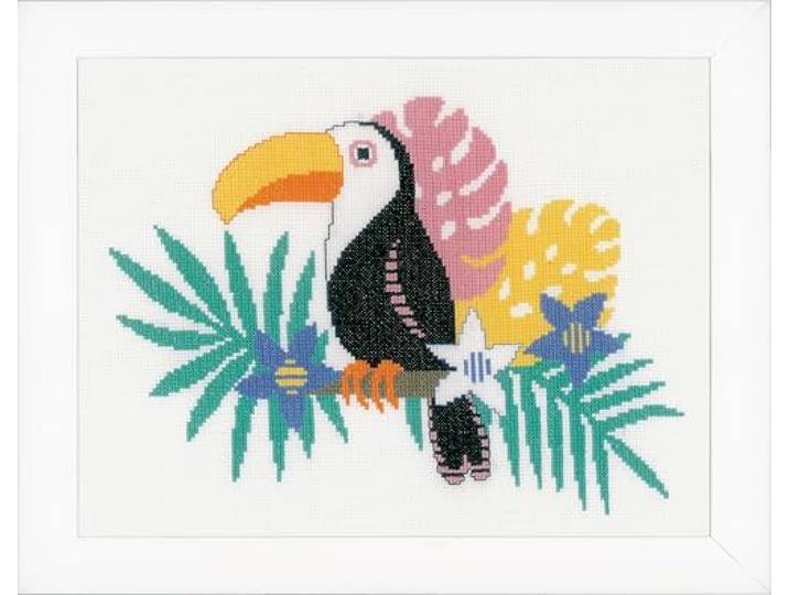 Vervaco PN-0168407 Tukan borduurverpakking tellpatroon, katoen, meerkleurig, ca. 29 x 22 cm.